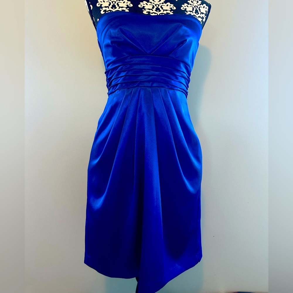 Formal Royal Blue Strapless Dress; size 9